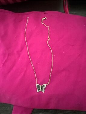 Philip Press WeHo Sparkling Butterfly Pendant Necklace in Gunmetal and Gold